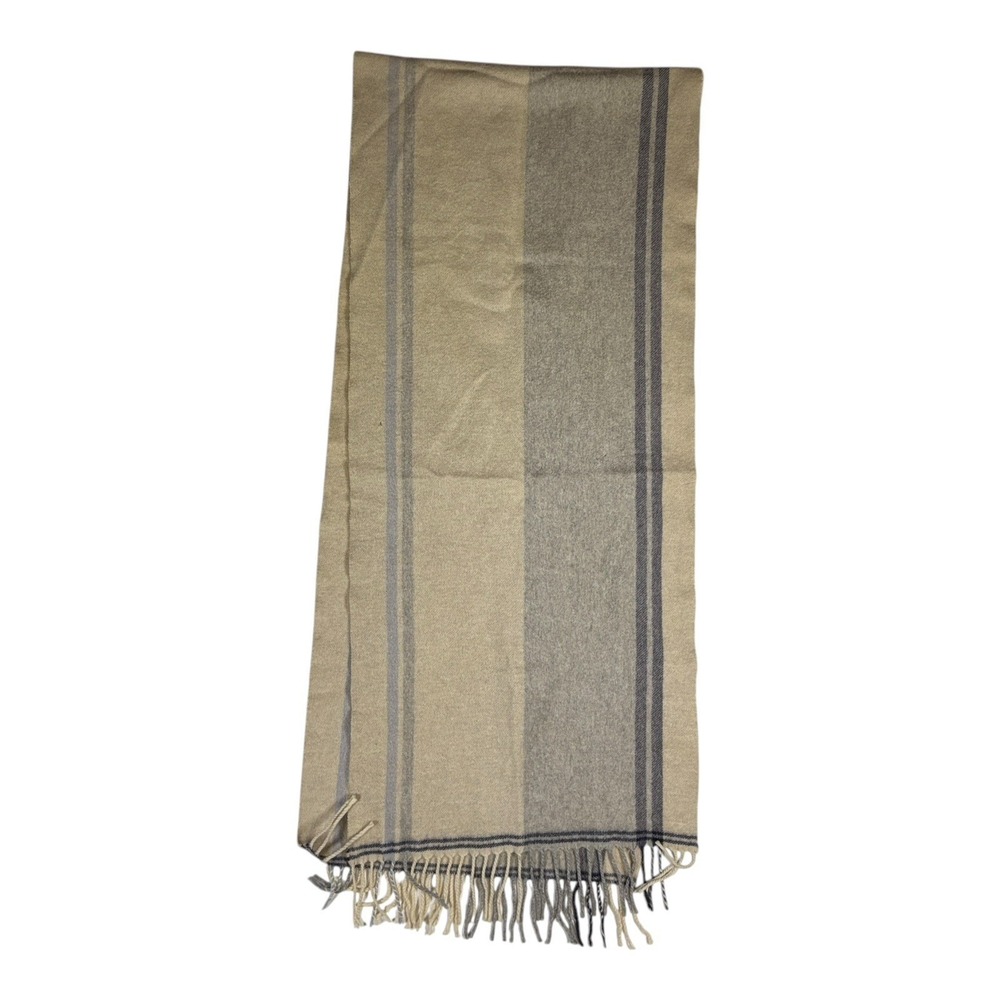 Canali Scarf Beige‎ Striped Cashmere 64"